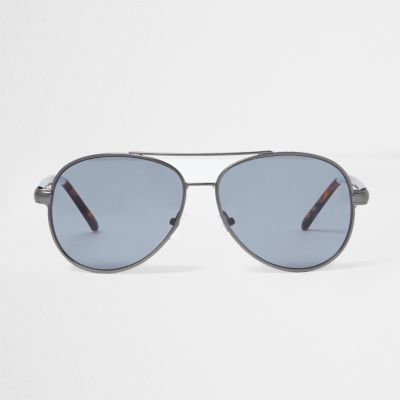 Grey tone tortoiseshell aviator sunglasses